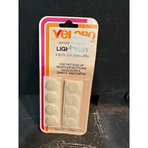 Vintage 1978 Velcro Brand Fasteners Style 350 White 1/2 Inch 4 Sets Light Duty